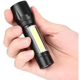 RSCT Lithium-Ion Black Rechargeable LED Flashlight Mini Torch with COB Light image 2