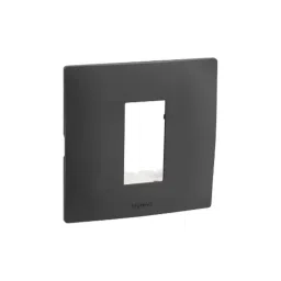 Legrand Lyncus 1 Module Polycarbonate Matt Finish Chic Grey Plate with Support Frame, 677521-picture-6