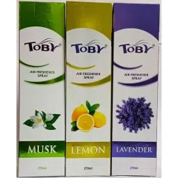 Toby 3 Pcs 270ml Musk, Lemon &a; Lavender Long Lasting Fragrance Air Freshener Spray Set-image-3