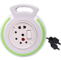 Cona Smyle 3 Socket White &a; Green Extension Board-48