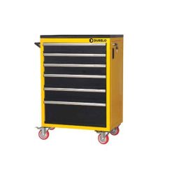 Durelo Steel  Yellow &a; Red 5 Drawer Tool Cabinet Roller, D24/5Y-0