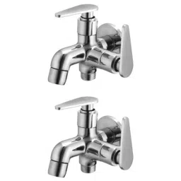 Drizzle Vista 1/2 inch Brass Chrome Finish 2 in 1 Bib Cock with Quarter Turn &a; Foam Flow (Pack of 2)-image-50