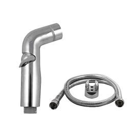 Elegant Casa ABS Square Health Faucet with Wall Hook &a; 1.5m Stainless Steel Chrome Finish Braided Rubber Hose-79