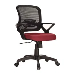 Teal Loca MB Nylon Maroon Medium Back Ergonomic Office Chair-image-82