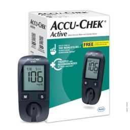 Accu-Chek Multicolour Active Blood Glucose Meter Kit with 10 Pcs Vial Strips &a; Lancets-36