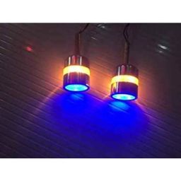 Meenu Arts Handle Bar End Dual Led Bike Turn Signal Indicator Light (Blue) for Bullet Thunder Bird 350-5