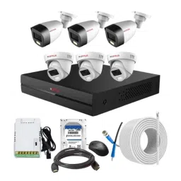 CP Plus 2.4MP Full Colour HD Audio Indoor &a; Outdoor CCTV Combo Kit with 8Ch DVR, 3 Dome 3 Bullet Camera, 8Ch SMPS, 70m Cable, 500GB HDD &a; Connector-59