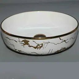Uken Indian Handmade Wash Basin Scratch Proof Wash Basin, Counter Top Wash Basin, White Wash Basin (420X420X120) (11)-image-47