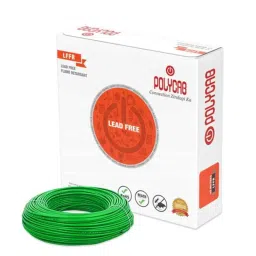 Polycab 1 Sqmm 90m Green Single Core FRLF Multistrand PVC Copper Insulated Unsheathed Industrial Cable-41