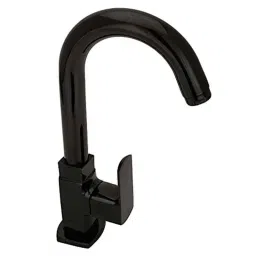 Aquieen Zura Brass Metallic Black Swan Neck with Casted Spout Basin Tap-image-46