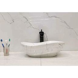 Bassino Art 45.5x34.5x14cm Ceramic White &a; Black Wash Basin, GR_094-image-64