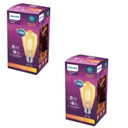 Philips Filament 8W E27 2700K Warm White Glass LED Bulb (Pack of 2)-image-28