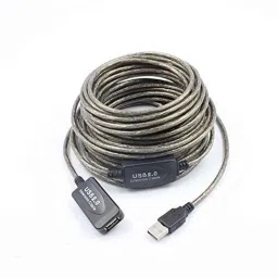 Mak World 10m USB 2.0 Silver &a; Black Male to Female Extension Cable for Monitor &a; Scanner-10