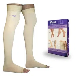 Vein Care VCCSAK0BEL Cotton Beige Above Knee Compression Stocking for Varicose Vein &a; DVT, Size: L-30