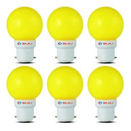 Bajaj 0.5W B22 Yellow Ping Pong LED Bulb, 830024 (Pack of 6)-picture-7