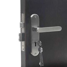 Saze 8 inch Stainless Steel Round KY Plate Mortise Door Lock Handle Set with 3 Keys, LB304-image-75
