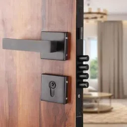 VIN KRAFT 60mm Stainless Steel Black Oxide Mortise Door Lock Handle Set with 3 Keys, VK001-ROSE-OSK-BLACK-16