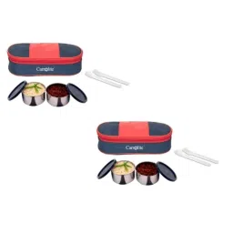 Carrolite 400ml Blue &a; Black Stainless Steel Lunchbox Buy 1 Get 1 Free, Comboblack_011 (Pack of 5)-image-67