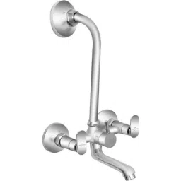 Neelkund Capsule Brass Silver Chrome Finish Wall Mixer with L Band for Bathroom &a; Kitchen-47