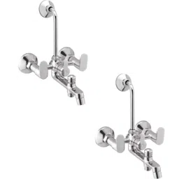 IRIS Ocean Brass Chrome Finish 3 in 1 Wall Mixer with Bend (Pack of 2)-17