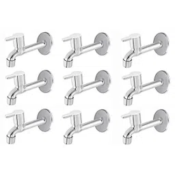 Spazio Smartbuy Stainless Steel Chrome Finish Fusion Collection Tall Body Bib Cock Tap with Wall Flange (Pack of 9)-picture-11