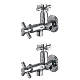 Drizzle Corsa 2 Pcs 2 in 1 Brass Chrome Finish Silver Angle Valve Set, AAC2IN1CORSA2-44
