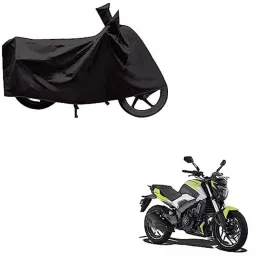 Kozdiko Polyester Black Dust &a; Waterproof Bike Body Cover with Mirror Pockets for Bajaj Dominor 250-picture-43