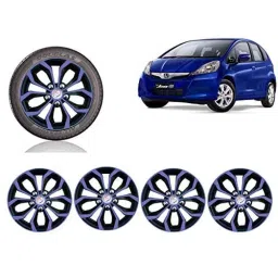 Auto Pearl 4 Pcs 14 inch Violet &a; Black ABS Press Type Hubcap Wheel Cover Set with Retention Ring for Honda JazzEModel-picture-25