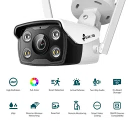 TP-Link VIGI C340-W 4MP Outdoor Full Colour Smart Wi-Fi Camera with 2 Way Audio, 4mm Lens &a; IP66 Waterproof image 2