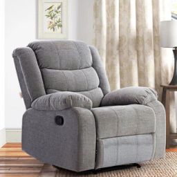 casacraft from pepperfry Illinois Fabric 1 Seater Manual Recliner in Grey Colour-picture-10