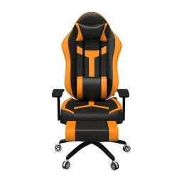 Rekart Faux Leather Orange &a; Black Adjustable Arm Rest Multi Functional Ergonomic Wing Back Gaming Chair with Footrest, MF2 Orange-image-70
