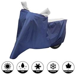 AllExtreme S-7015 Universal Full Bike Body Cover Water Resistant Dustproof Rustproof Two Wheeler Body Cover For Indoor Outdoor Protection (Navy Blue &a; White, Small)-picture-40