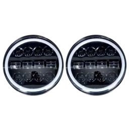 AllExtreme 75W 12 LED Round Full Ring Headlight with 3 Color for Royal Enfield, Jeep &a; Harley Davidson, EX7SB45 (Pack of 2)-14