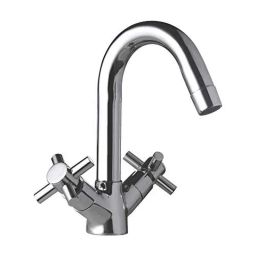 ZAP 15mm Brass Chrome Finish Centre Hole Basin Mixer Sink Cock-picture-43