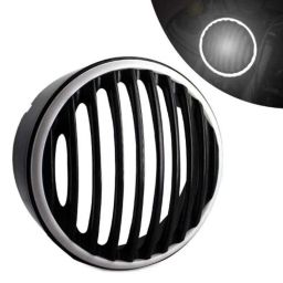 AllExtreme EXHLG1W 7 inch PVC Headlight White Grill Cover with DRL LED Light-picture-15