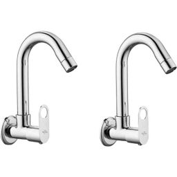 Neelkund Opal Prime Brass Silver Chrome Finish Sink Tap for Bathroom &a; Kitchen (Pack of 2)-image-37