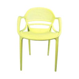 Diya Sunset Yellow Solid Back Plastic Chair with Arm-4