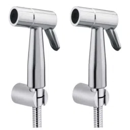 Joyway Bullet Plastic Chrome Finish Silver Health Faucet with 1m Flexible Tube &a; Wall Hook (Pack of 2)-image-80