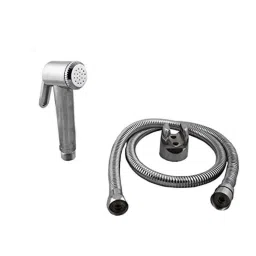 Elegant Casa ABS Health Faucet with Wall Hook &a; 1m Stainless Steel Braided Rubber Hose Pipe, Jaquar 1807-21