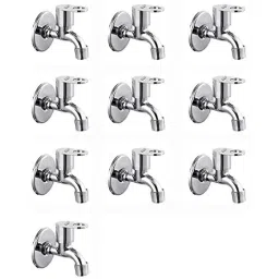 Spazio MAX Stainless Steel Chrome Finish Bib Cock with Wall Flange (Pack of 10)-picture-3