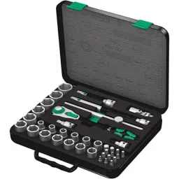 Wera 38Pcs 8100 SC4 Alloy Steel Silver Zyklop Speed Ratchet Socket Set, 05003647001-picture-9