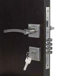 Homexpert Rose Ivy-R-BSK 60mm Stainless Steel Silver Both Side Key Mortise Door Lock Set-image-18