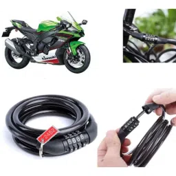 Auto Pearl PVC &a; Plastic Black 4 Digit Combination Cable Lock, 835-picture-37