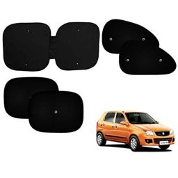 Auto Pearl 5 Pcs PVC &a; Mesh Black Window &a; Front Sun Shade Set for Maruti Suzuki Alto K10 Old-picture-39