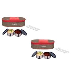 Carrolite 400ml Brown &a; Black Stainless Steel Lunchbox Buy 1 Get 1 Free, Comboblack_012 (Pack of 2)-image-19