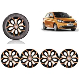 Auto Pearl 4 Pcs 15 inch ABS Copper &a; Black Car Wheel Cover Set for TATA Tiago XB, XE &a; XM-picture-1