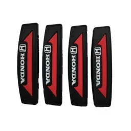 SureStrive 4 Pcs Rubber Black &a; Red Anti Scratch Door Protector Guard Set for Honda City Type-6 All Model-image-31