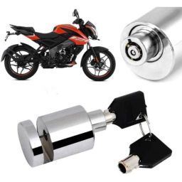 Auto Pearl Stainless Steel Silver Heavy Duty Anti Theft Motorcycle Disc Brake Lock, Lock-065-image-98