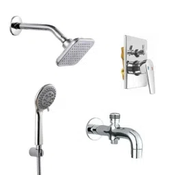 IRIS Deluxe 3435 4 Pcs Hand Shower, Overhead Shower, Tipton Spout &a; Divertor Set-image-46