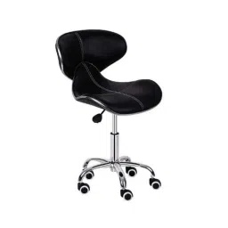 Da Urban Cedric Black Fabric &a; Foam Bar Stool with Wheels &a; Low Back-picture-33